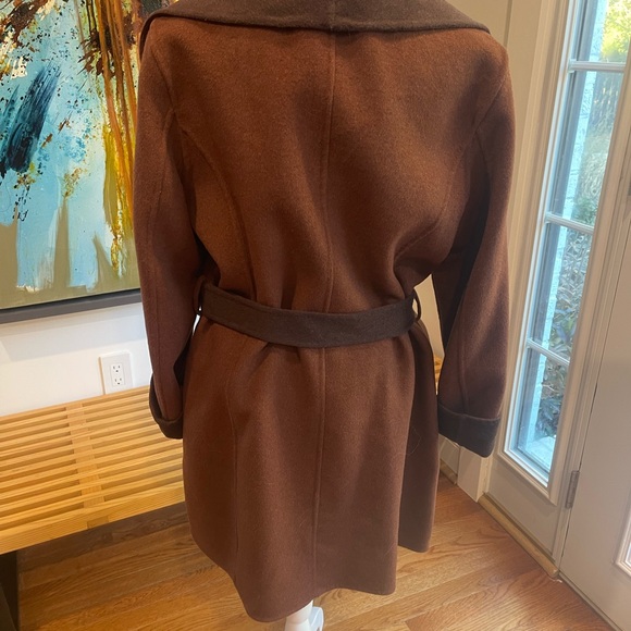 Tahari Chocolate Trench Coat with Belt - Picture 7 of 10